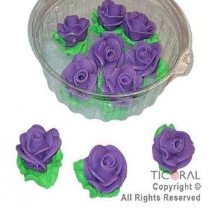 ROSAS GRANDES C/HOJA VIOLETA x 10